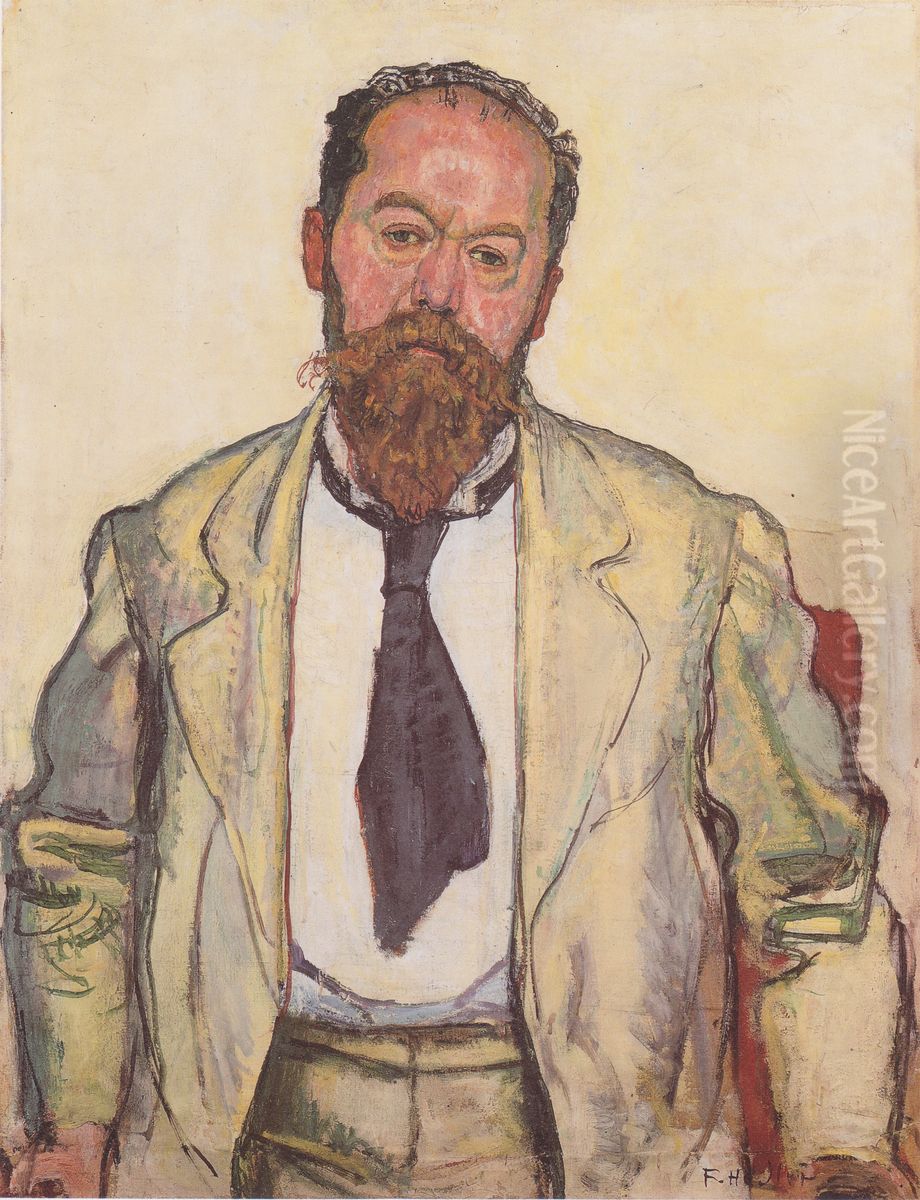 Bildnis Mathias Morhardt Oil Painting by Ferdinand Hodler