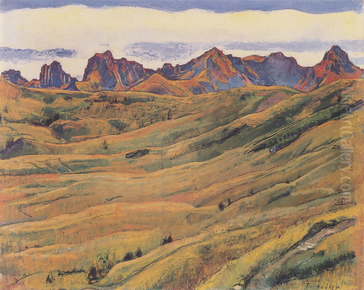 Die Gantrischkette Oil Painting by Ferdinand Hodler