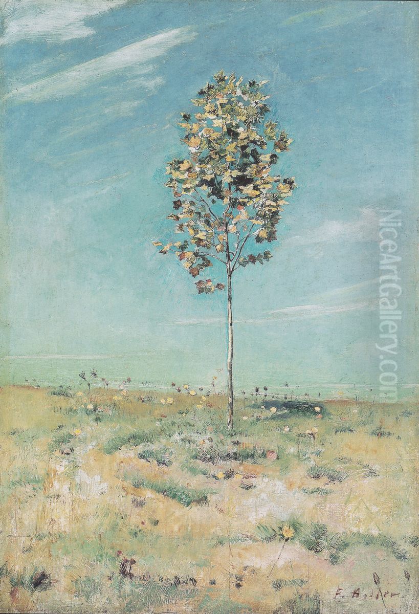 Die kleine Platane Oil Painting by Ferdinand Hodler