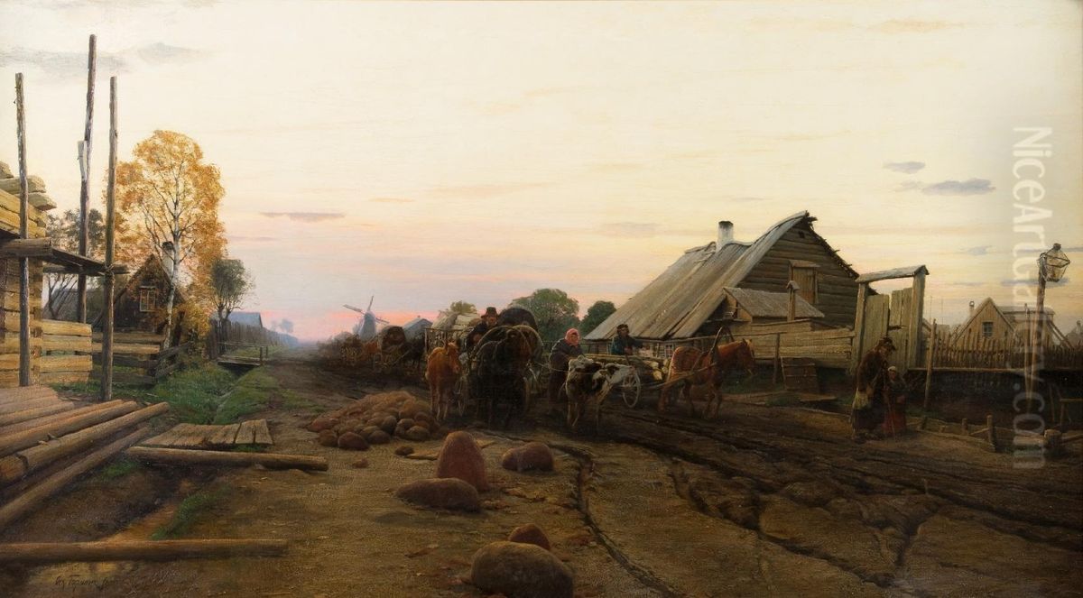 Road to Reval Oil Painting by Oskar Hoffmann