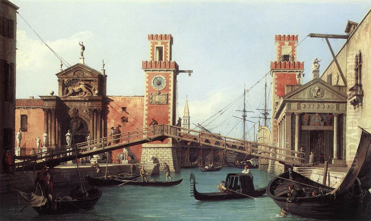 View of the entrance to the Arsenal Oil Painting by Canaletto