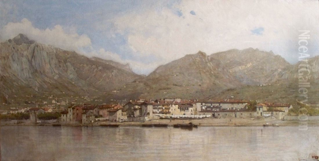 Pescarenico Oil Painting by Filippo Carcano
