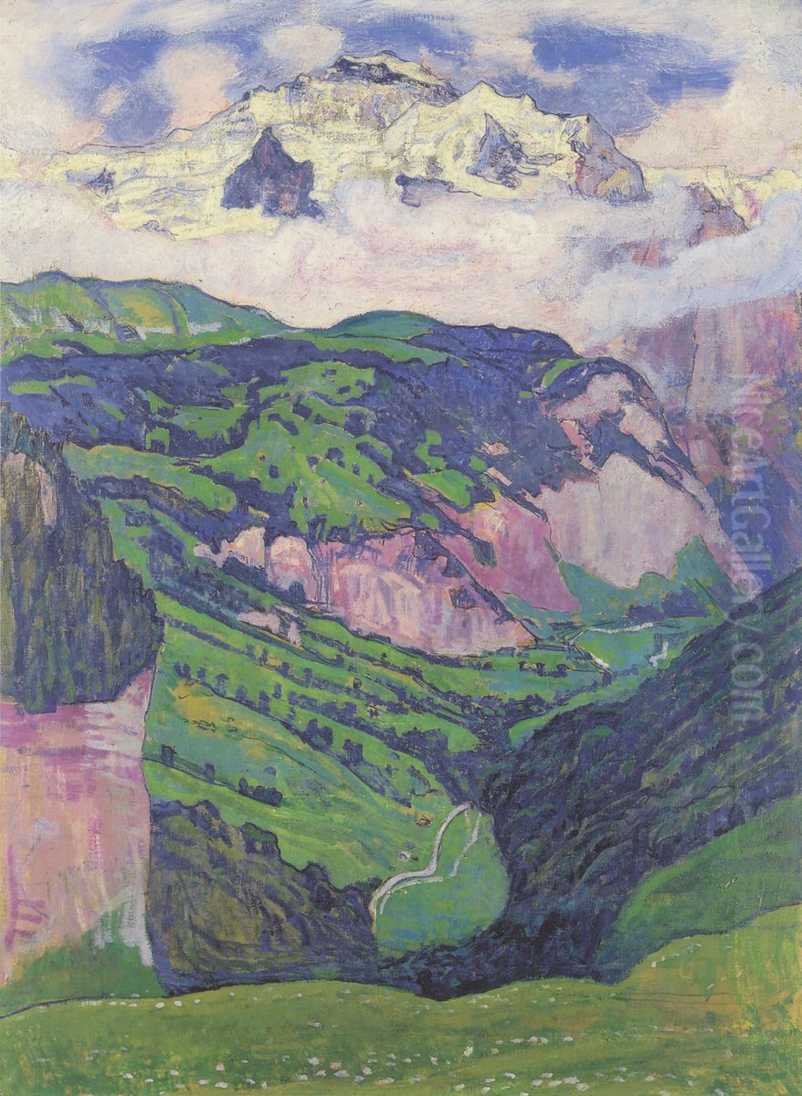The Jungfrau seen from Isenfluh Oil Painting by Ferdinand Hodler