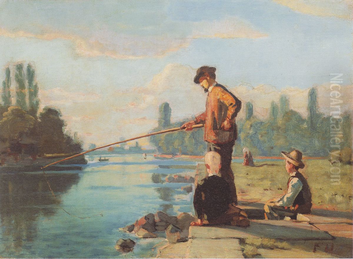 The angler Oil Painting by Ferdinand Hodler