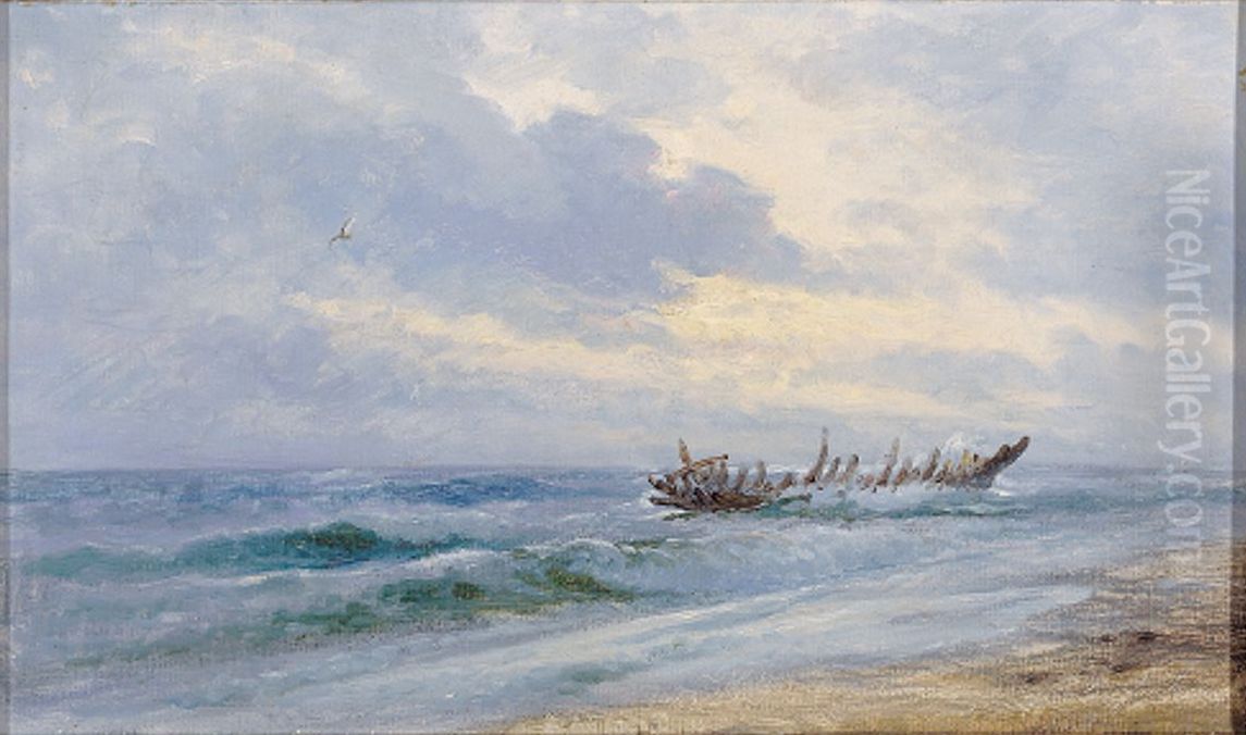 December morning at Skagen. After the storm. Oil Painting by Holger Drachmann