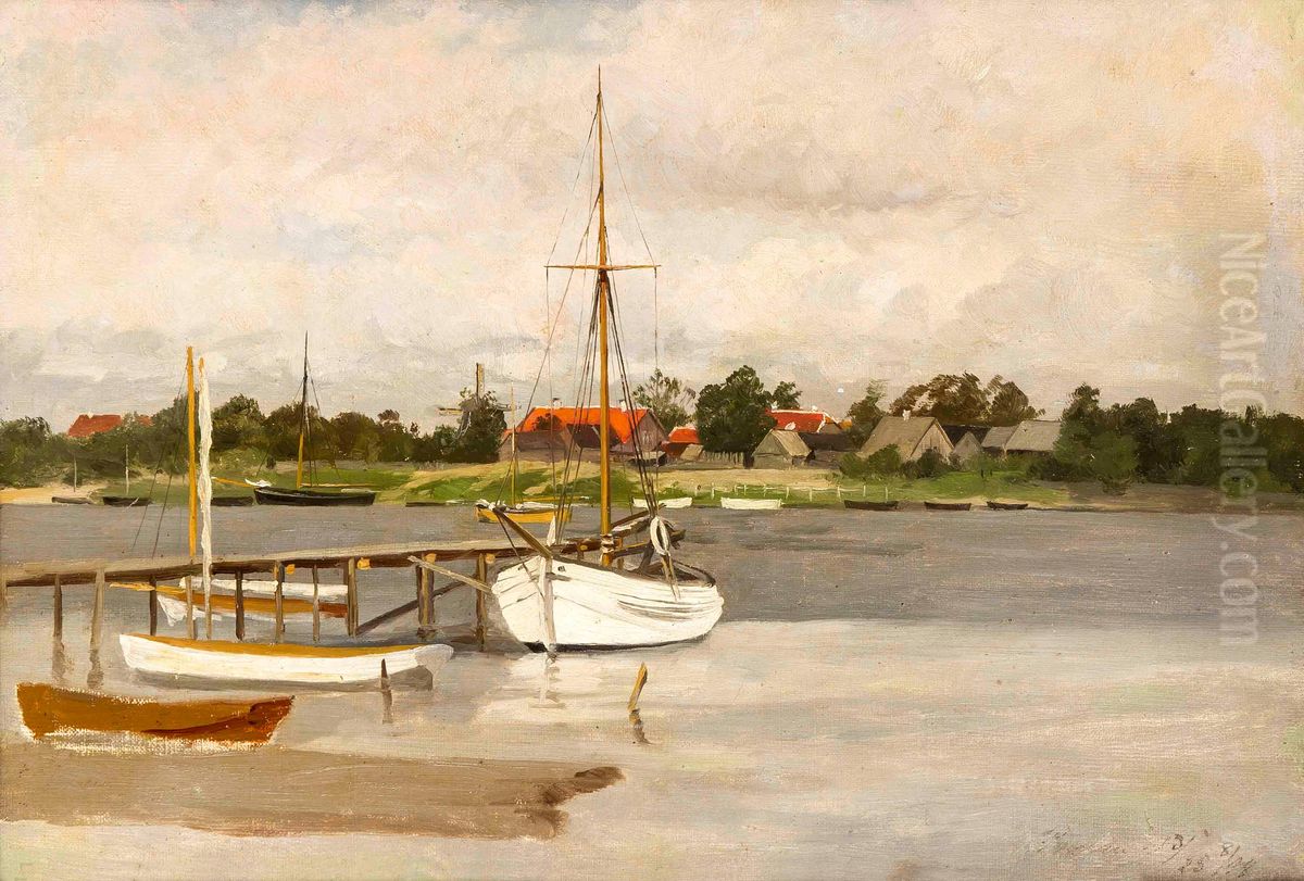 Juist harbor Oil Painting by Johann Christopher Drathmann