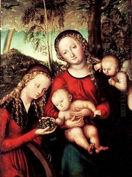 Virgin and Child with Saint Catherine of Alexandria Oil Painting by Lucas Cranach the Elder