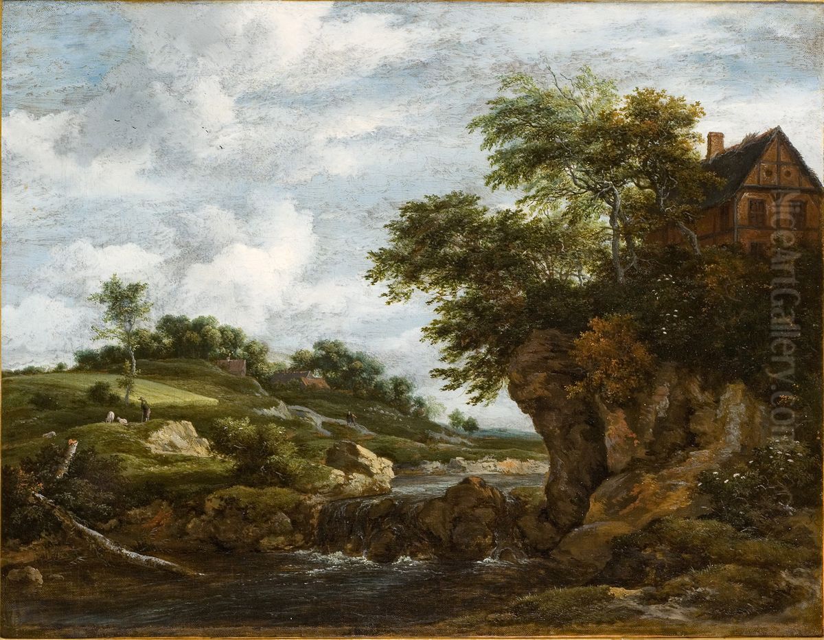 Paysage avec une cascade Oil Painting by Jacob Van Ruisdael