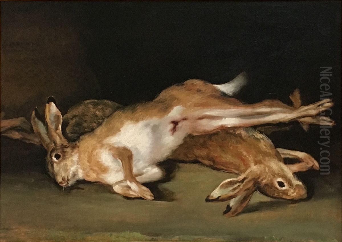 Dead hares Oil Painting by Francisco Goya Fuendetodos
