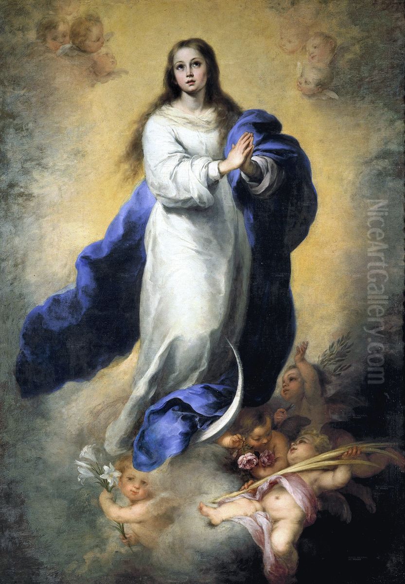 La Inmaculada del Escorial Oil Painting by Bartolome Esteban Murillo