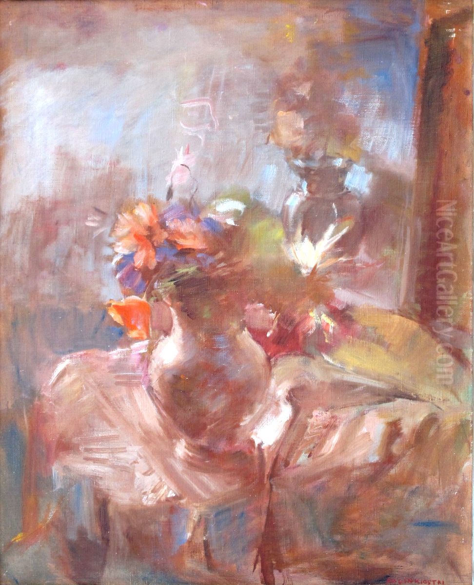 Cvetlicno tihozitje Oil Painting by unknown