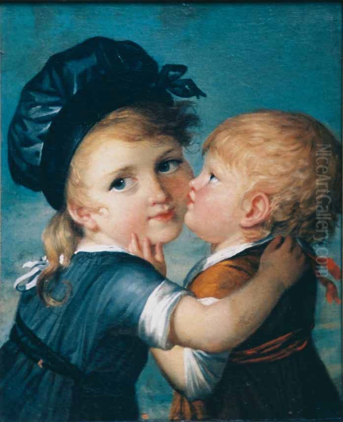 Portraits of Prosper and Denys Benoist, the artist's sons Oil Painting by Marie-Guillemine Benoist