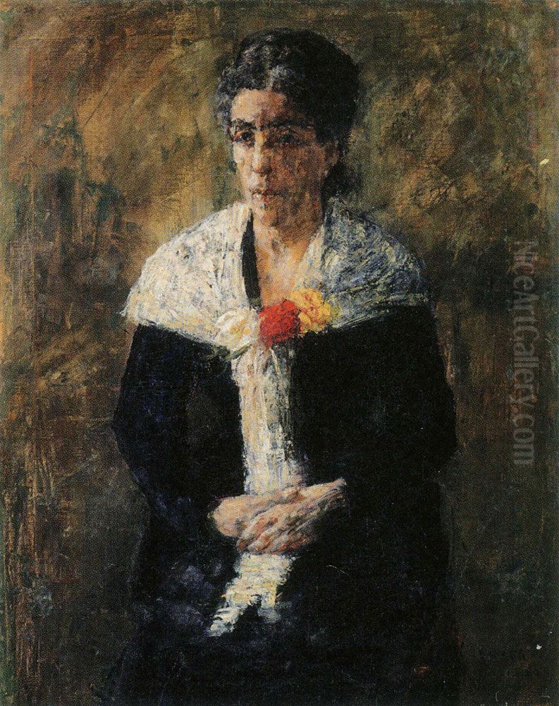 Portrait of the Artist's Mother Oil Painting by James Ensor