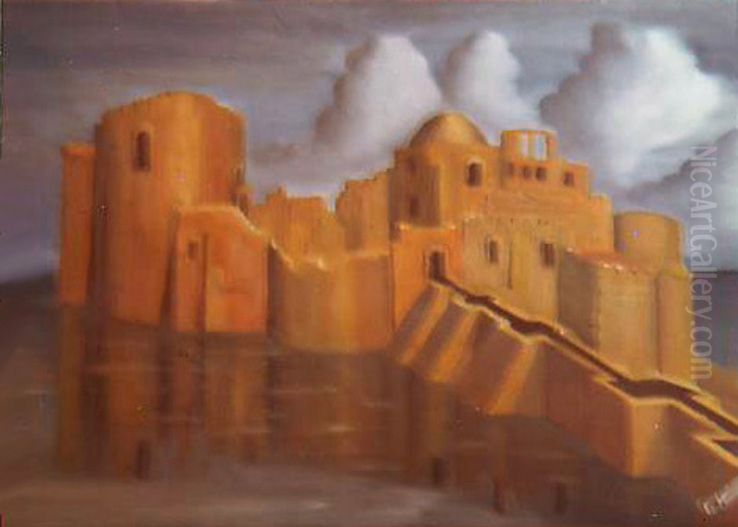 SAIDA SEA FORTRESS Oil Painting by George Matta