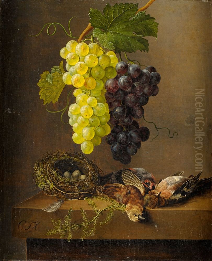 Nid d'oiseau et oiseaux chasses Oil Painting by unknown