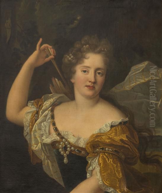 Isabelle de Montmorency, duchesse de Mecklembourg Oil Painting by Pierre Mignard I