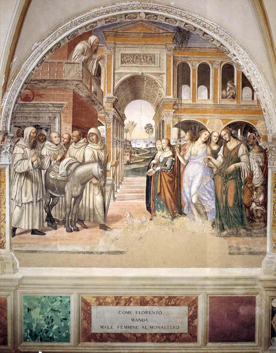 Benedict Sends away the Harlots Oil Painting by Il Sodoma