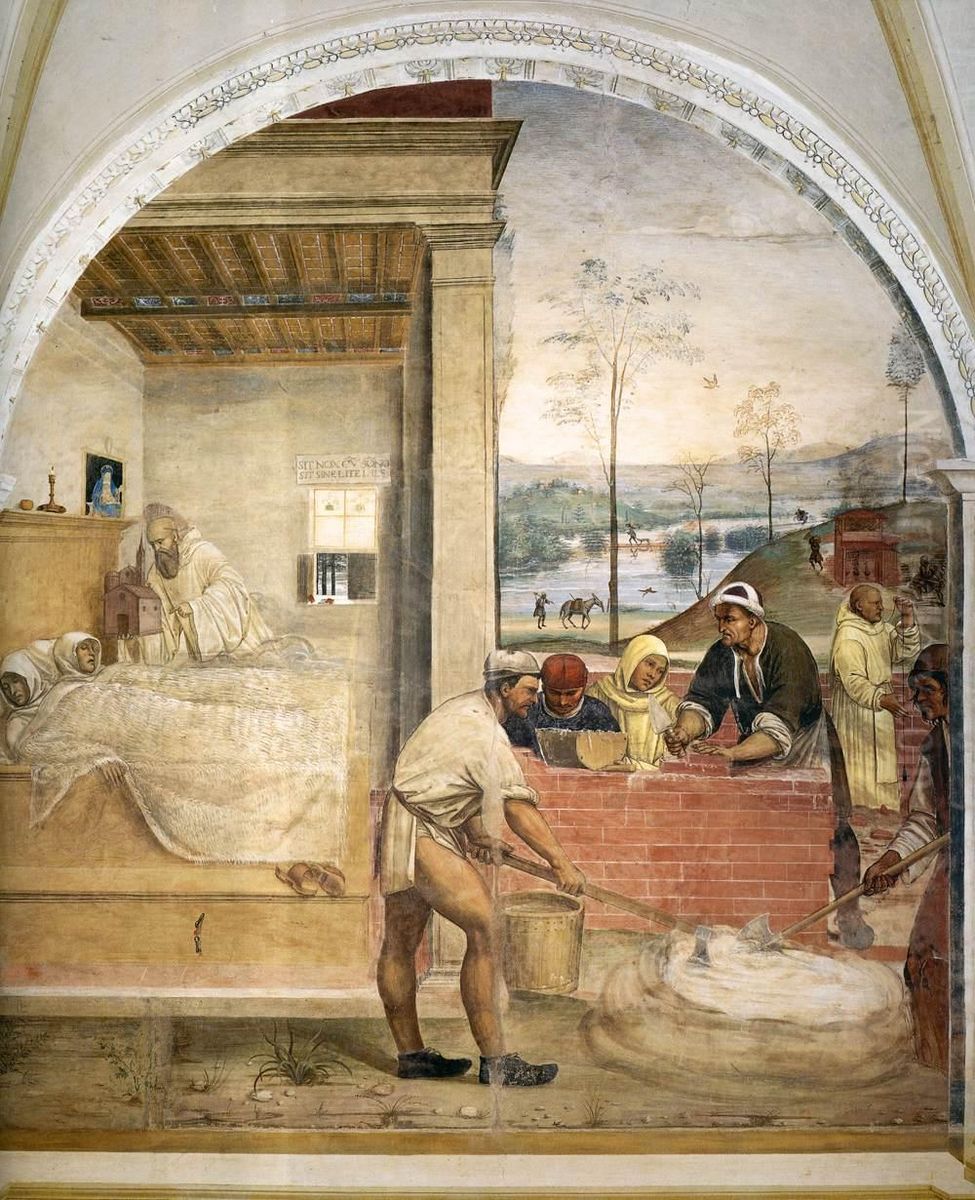 Benedict Appears in the Dreams of Two Monks Oil Painting by Il Sodoma