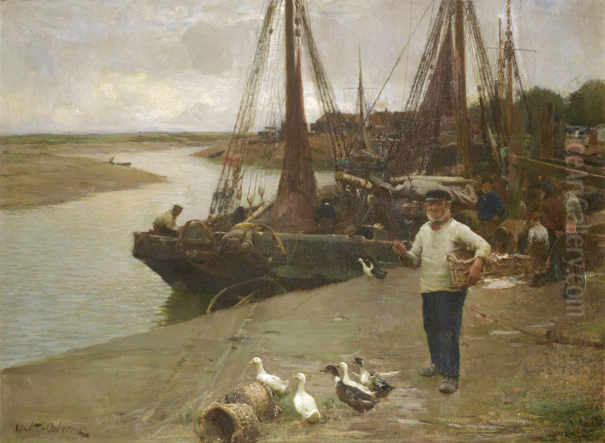 When the boats come in Oil Painting by Walter Osborne