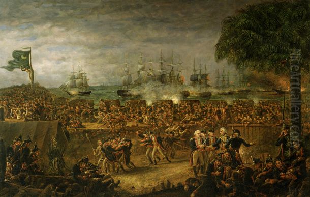 The Battle of Fort Moultrie, 1776 Oil Painting by John Blake White