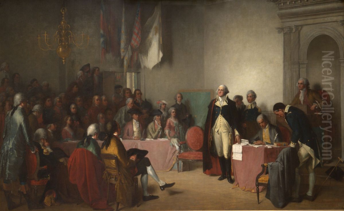 Washington Resigning His Commission Oil Painting by Edwin White
