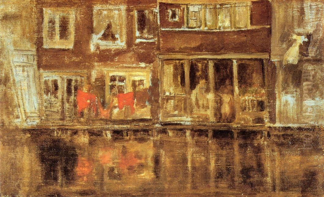 The Canal, Amsterdam Oil Painting by James McNeill Whistler