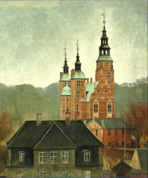 Rosenborg Castle in Copenhagen, Denmark Oil Painting by Svend Hammershoi
