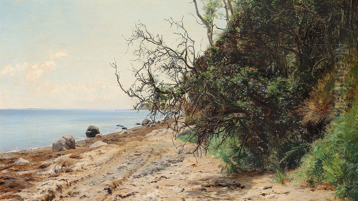 Strandparti. Arhusbugten. Oil Painting by Janus Andreas Bartholin La Cour