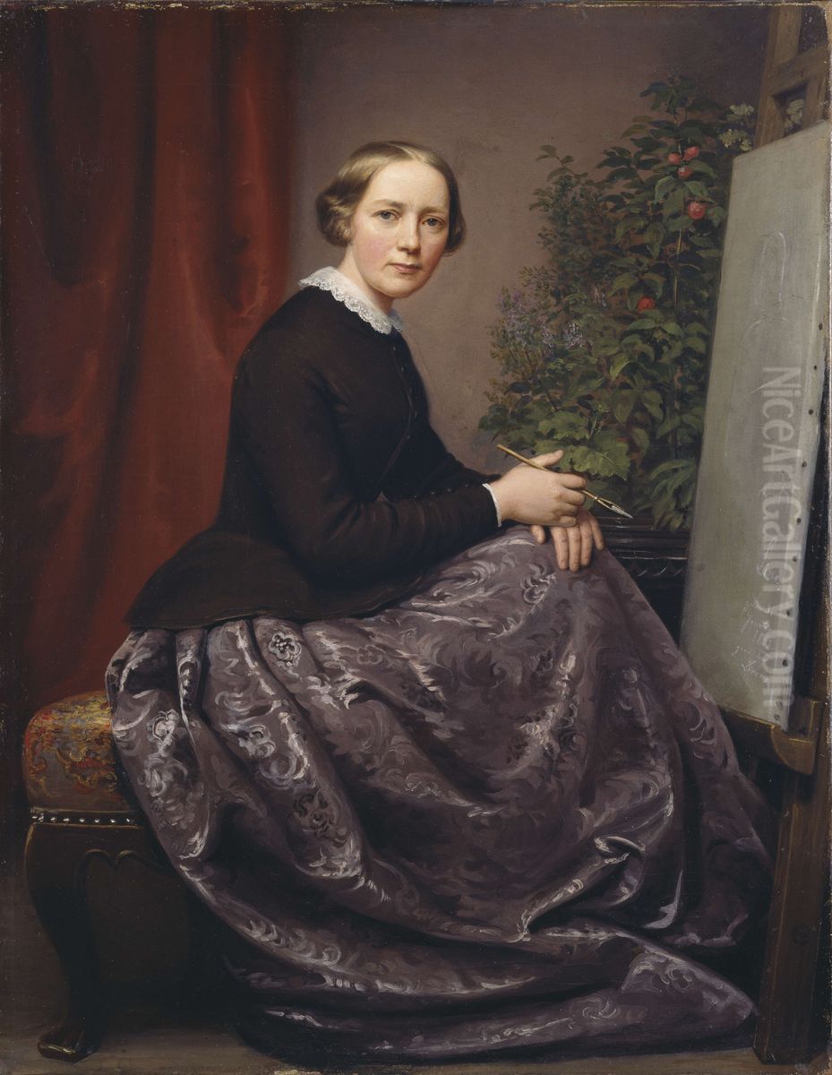 Self-portrait Oil Painting by Caroline von der Embde