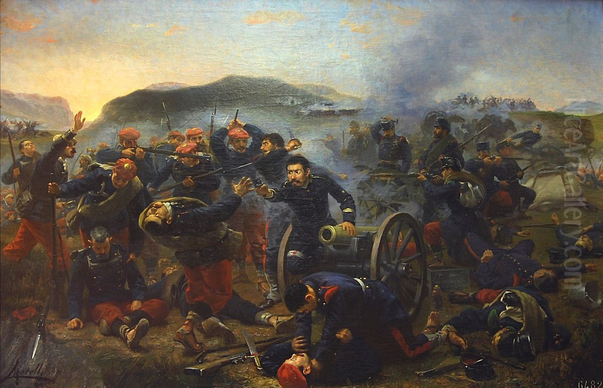 La Batalla de Castellfullit Oil Painting by Victor Morelli Sanchez-Gil