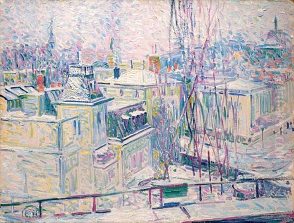 Beschneite Dacher Oil Painting by Curt Herrmann