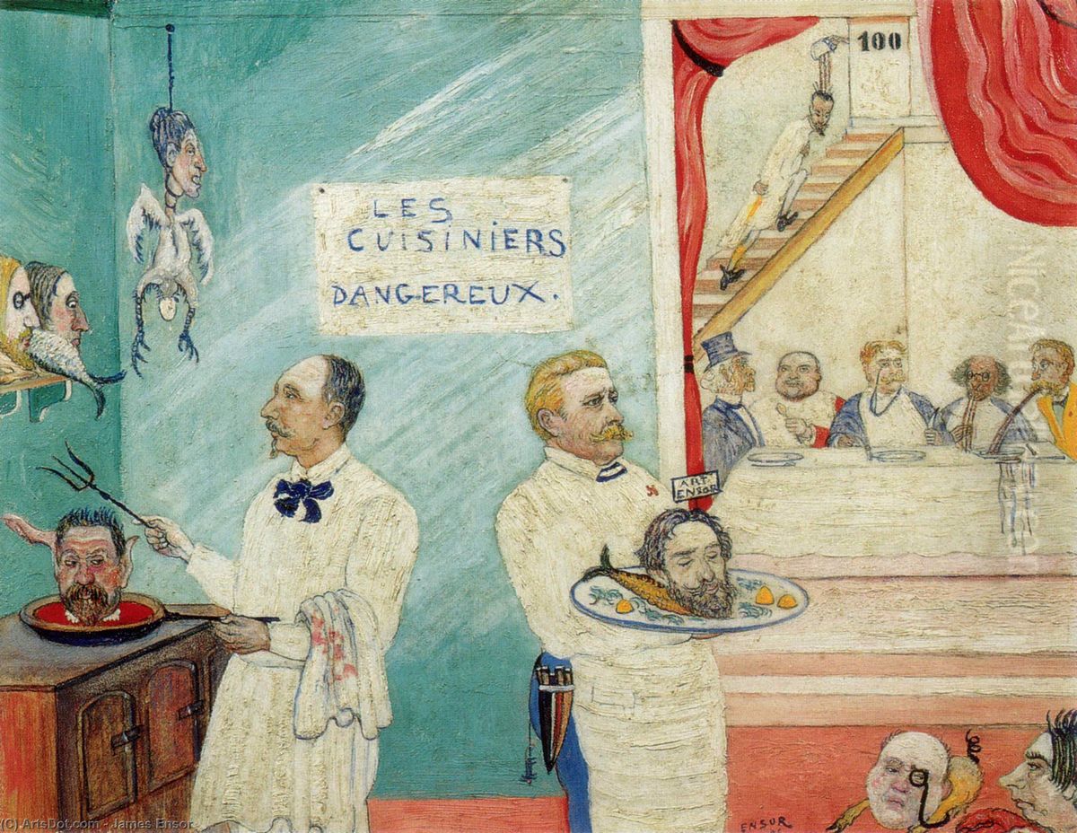 The Dangerous Cooks Oil Painting by James Ensor