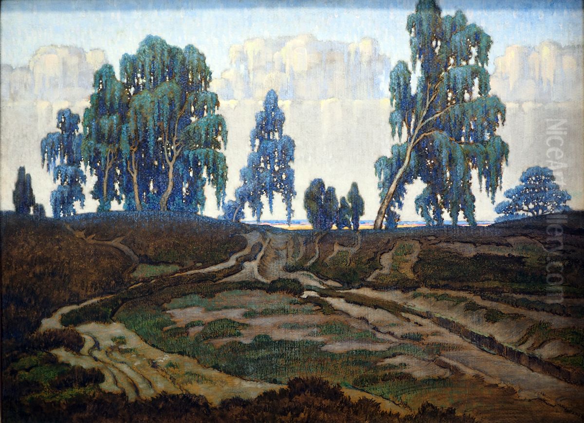 Birken in der Heide Oil Painting by Albert Konig