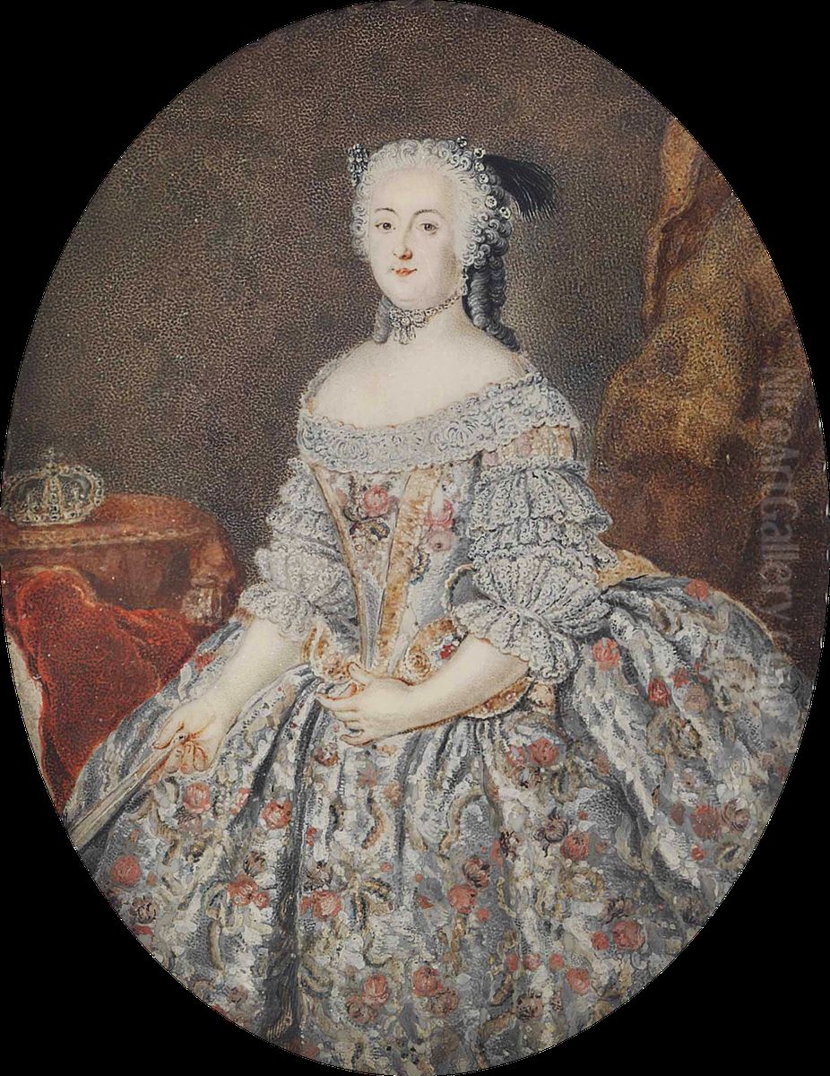 Elisabeth Christina of Brunswick-Wolfenbuttel-Bevern, Queen Consort of Frederick the Great Oil Painting by Anton Friedrich Konig