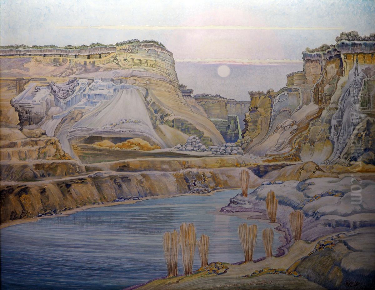 Das tote Wasser Oil Painting by Albert Konig