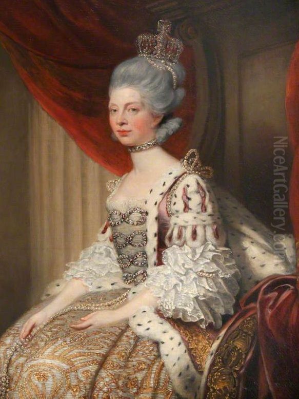 Konigin Charlotte (1744-1818) Oil Painting by Of Sir Joshua Reynolds