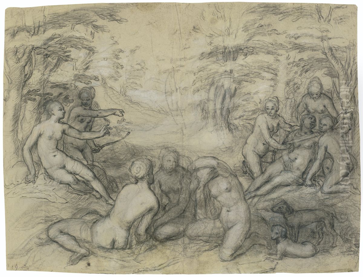 Diana discovering Callisto's pregnancy Oil Painting by Goltzius Hendrick