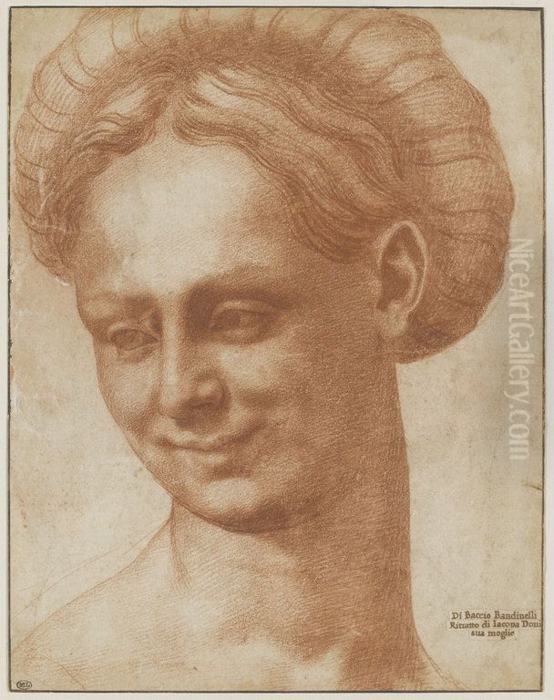 Portrait of woman Oil Painting by Baccio Bandinelli