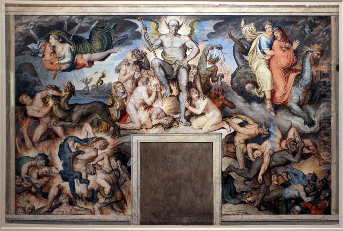 Dante's Inferno Oil Painting by Joseph Anton Koch