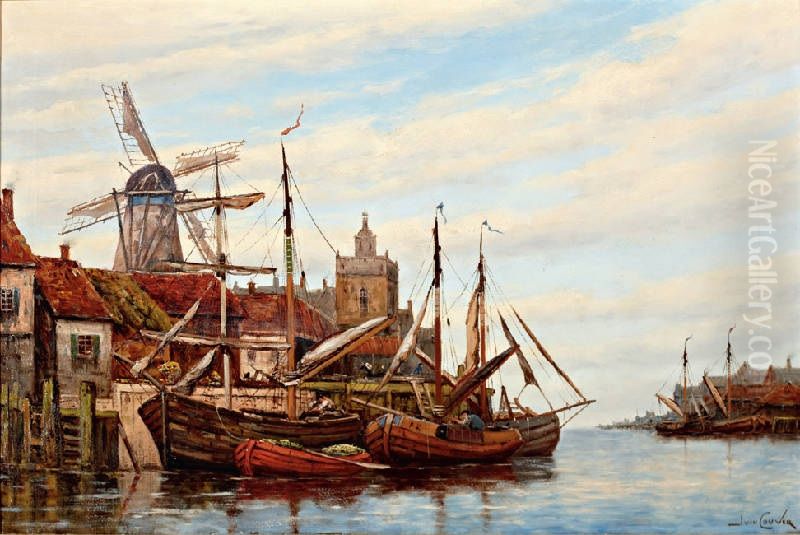 a river estuary Oil Painting by Hermanus Koekkoek the Younger