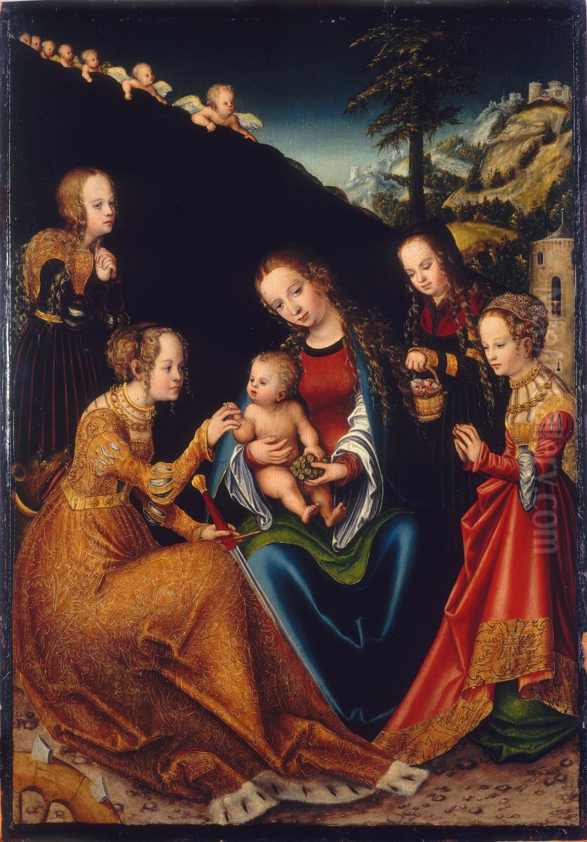 Marriage of St. Catherine Oil Painting by Lucas Cranach the Elder