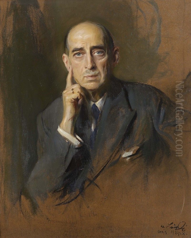Portrait de Nicolas de Grece et de Danemark (1872-1938), a l'age de 62 ans Oil Painting by Philip de Laszlo