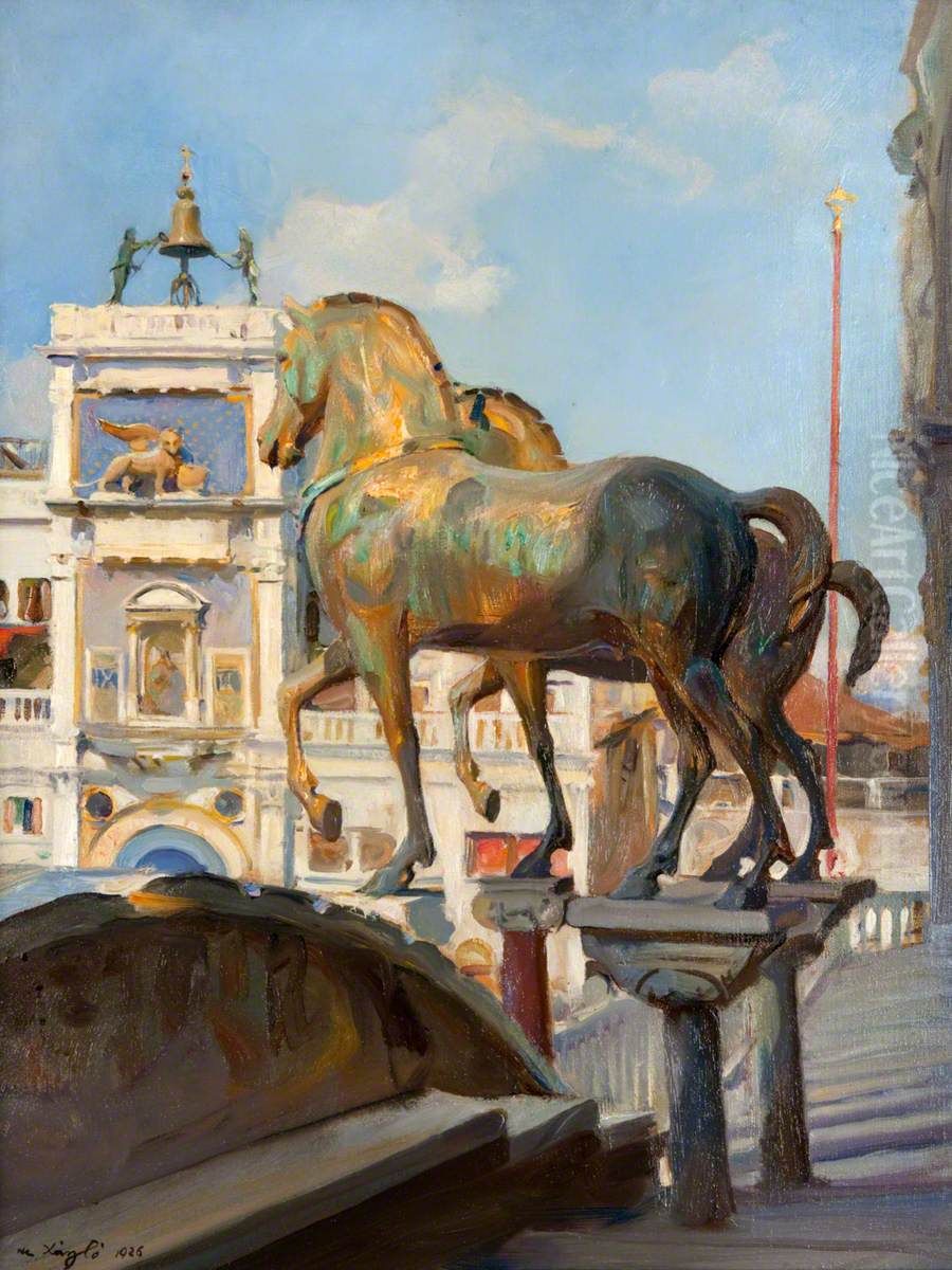 The Bronze Horses of St Mark's Oil Painting by Philip de Laszlo