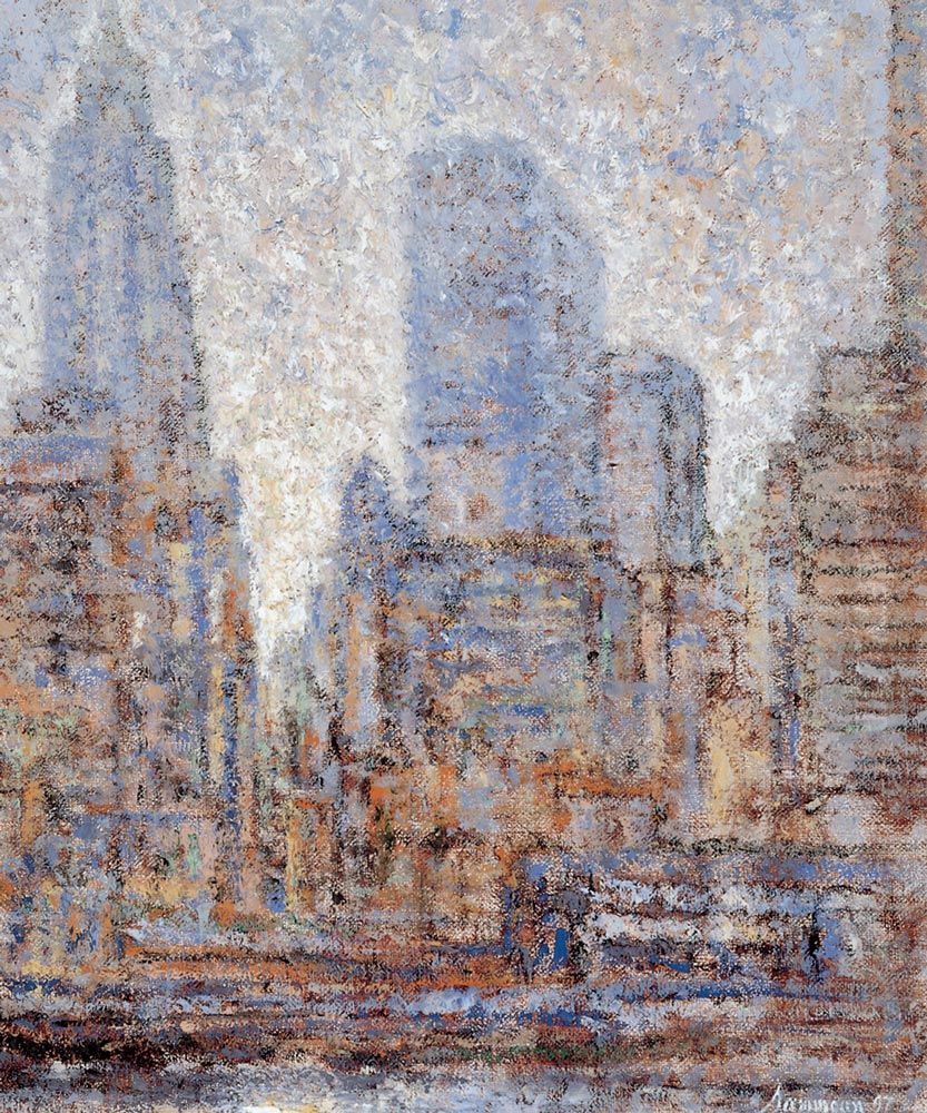 Foggy Day, New York Oil Painting by Samir Sammoun