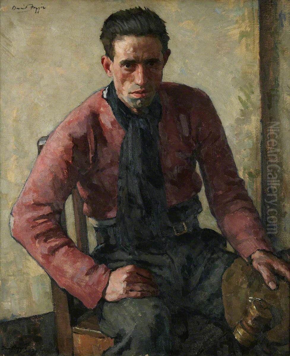 The Young Miner Oil Painting by David Foggie
