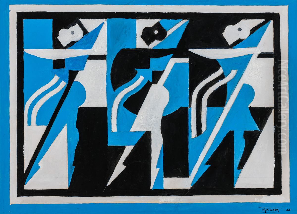 Composition Oil Painting by Thorvald Hellesen