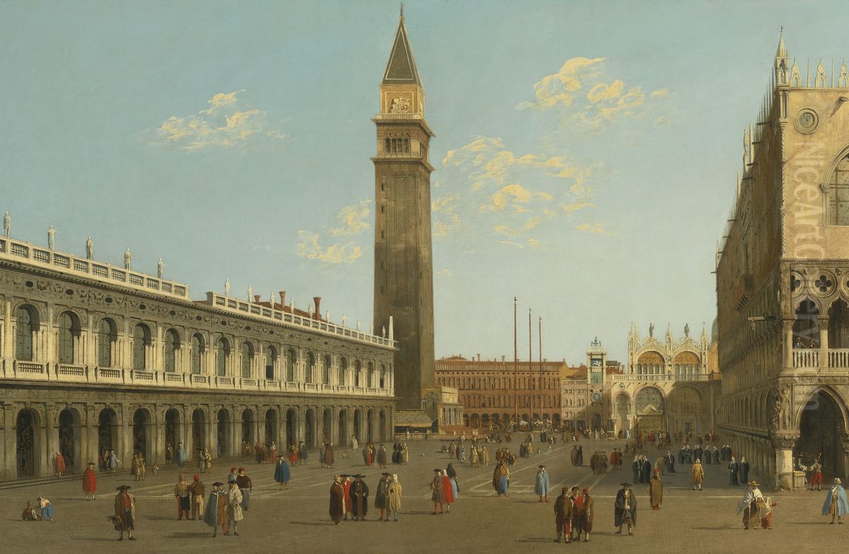 A View of the Piazzetta looking North towards the Piazza San Marco Oil Painting by Canaletto