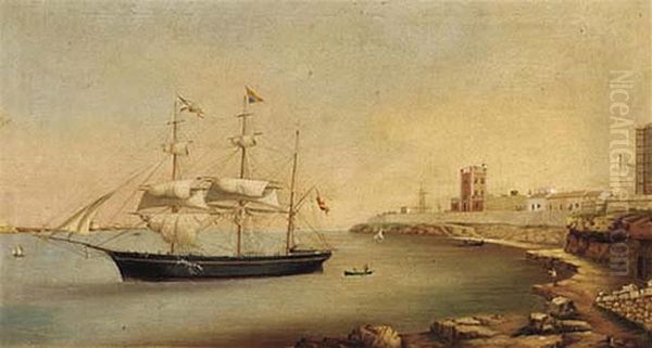 Juanita Clar en Mahon Oil Painting by Joan Font i Vidal