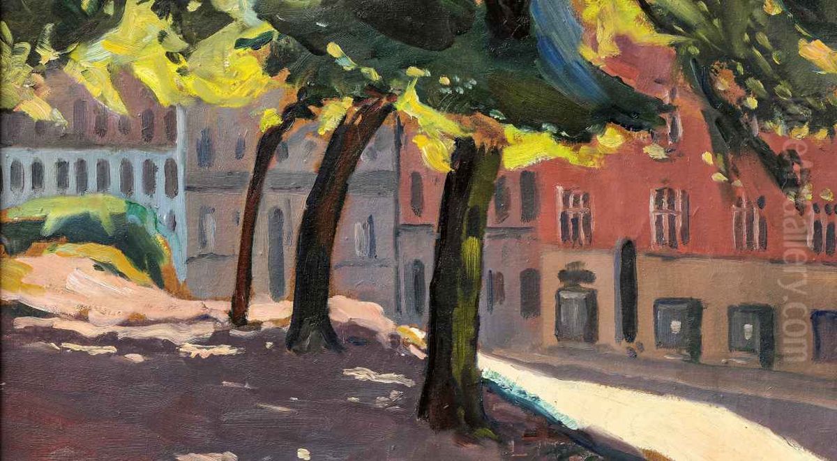 View of Christianshavn Ramparts Oil Painting by Immanuel Ibsen