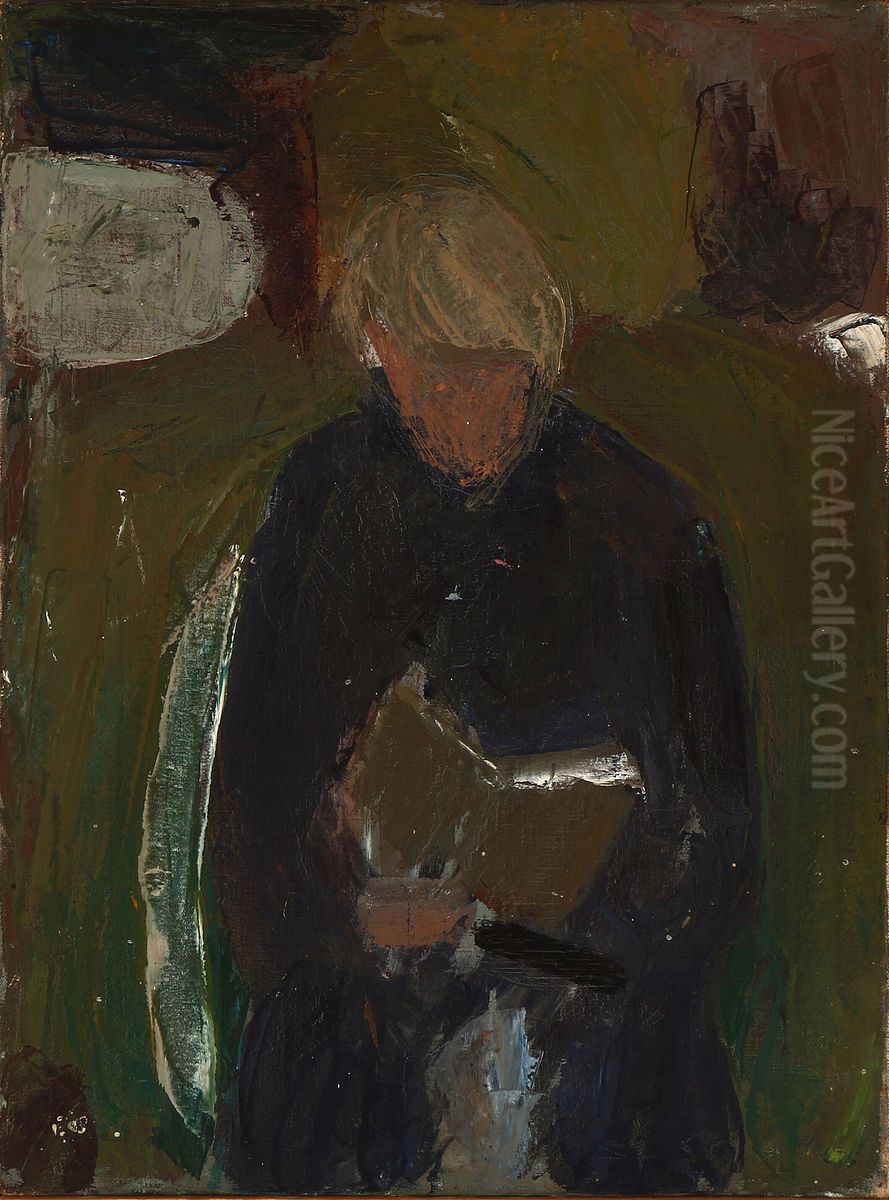 Reading figure Oil Painting by Immanuel Ibsen